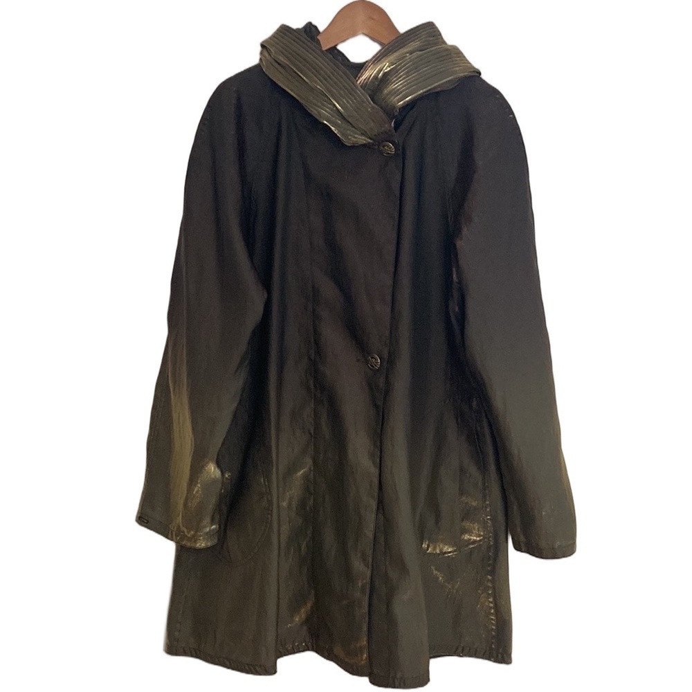 MycraPac Donatella Jacket Womens Small Medium Brown Gold Ombre Reversible Hood